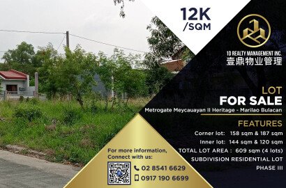 METROGATE MEYCAUAYAN II HERITAGE SUBDIVISION - MARILAO BULACAN - RESIDENTIAL LOT FOR SALE