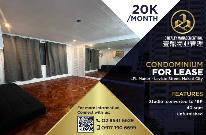 FOR LEASE 1BR - LPL MANOR - Leviste St. Makati City